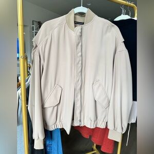 Zara Tan Oversized Bomber Jacket